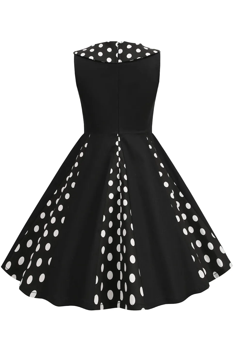 Preto Pescoço Redondo Sem Mangas 1950s Vestido de Menina