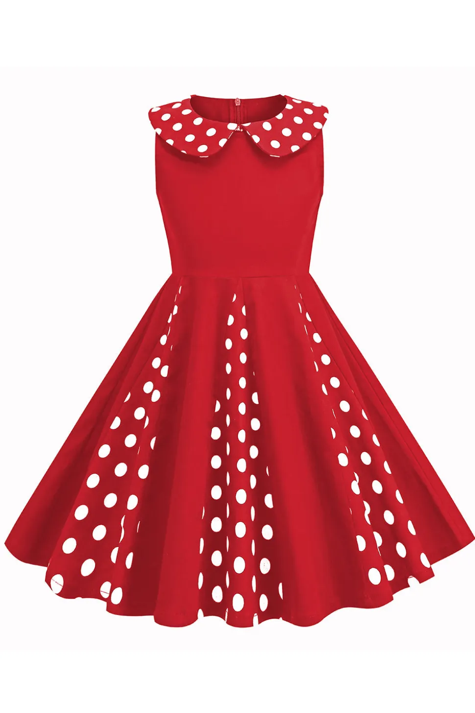Preto Pescoço Redondo Sem Mangas 1950s Vestido de Menina