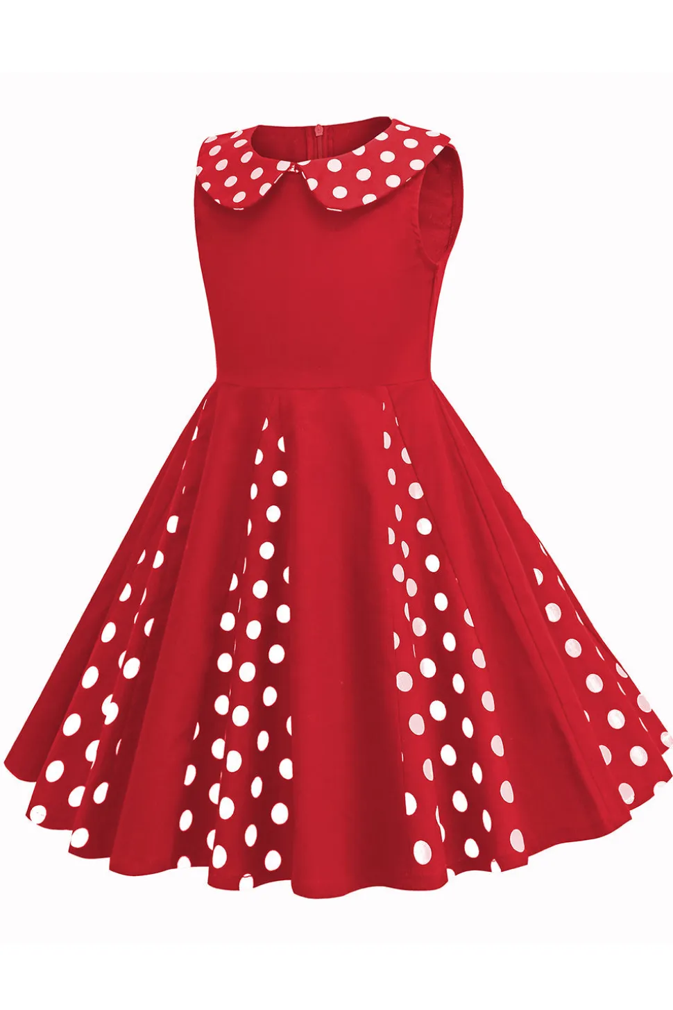 Preto Pescoço Redondo Sem Mangas 1950s Vestido de Menina