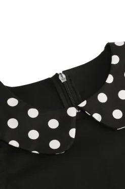 Preto Pescoço Redondo Sem Mangas 1950s Vestido de Menina
