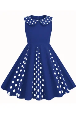 Preto Pescoço Redondo Sem Mangas 1950s Vestido de Menina
