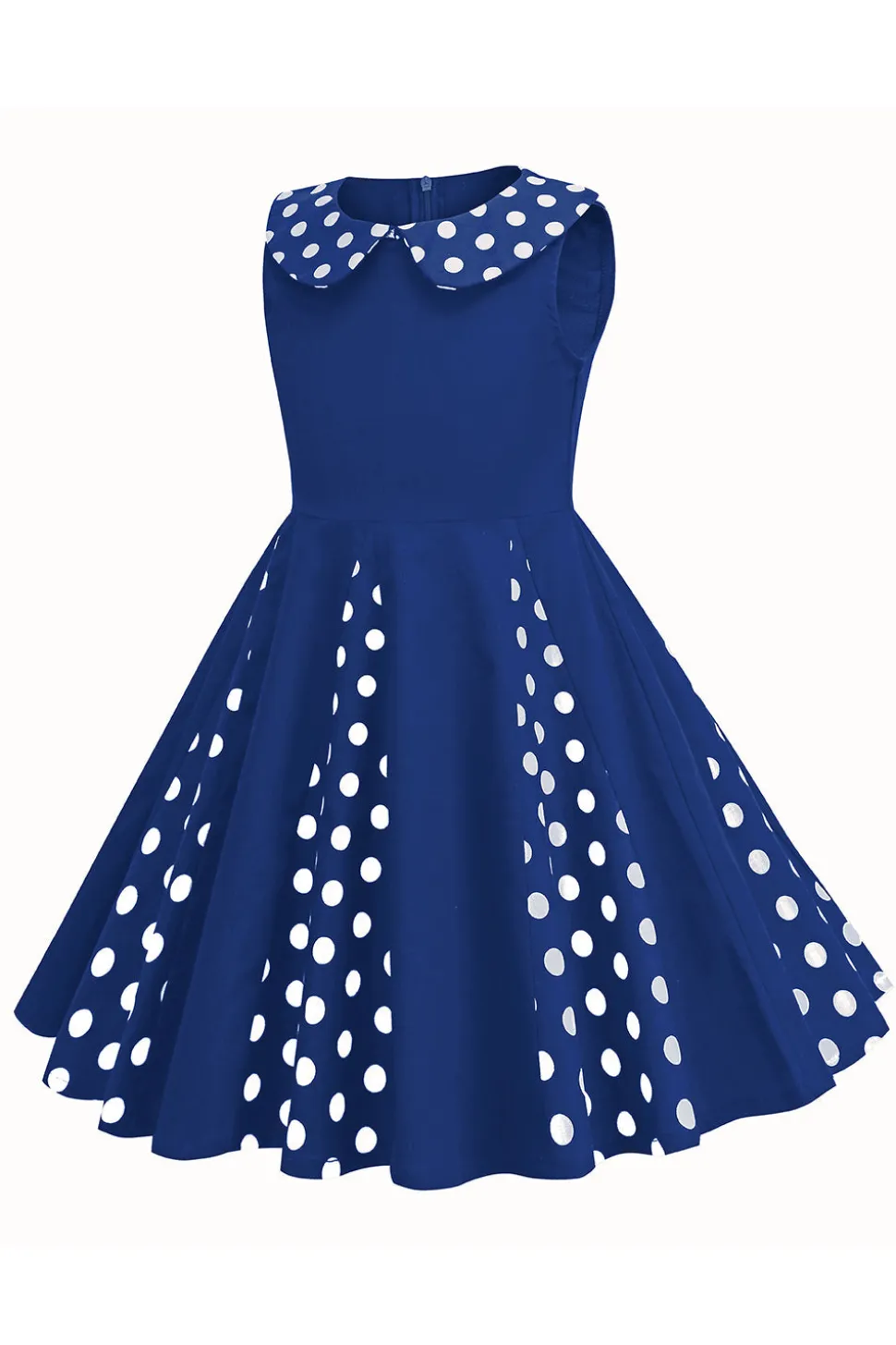 Preto Pescoço Redondo Sem Mangas 1950s Vestido de Menina