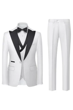 Preto 3-Piece One Button Prom Suits