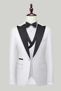 Preto 3-Piece One Button Prom Suits