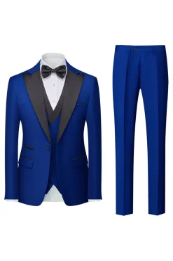 Preto 3-Piece One Button Prom Suits