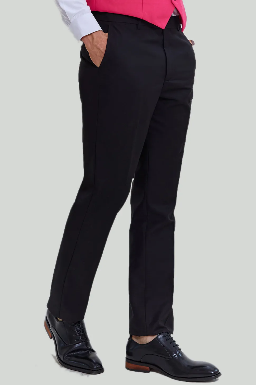 Preto Rosa 2 Peça Notched Lapel Homens Suits