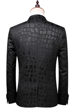 Preto Textura Pico Lapela 2 Peças Prom Suits