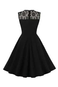 Preto Vestido Dos Anos 1950 Com Renda