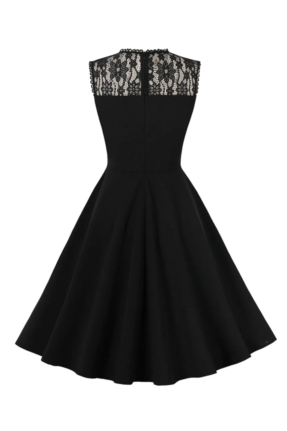 Preto Vestido Dos Anos 1950 Com Renda
