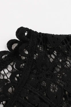 Preto Vestido Dos Anos 1950 Com Renda
