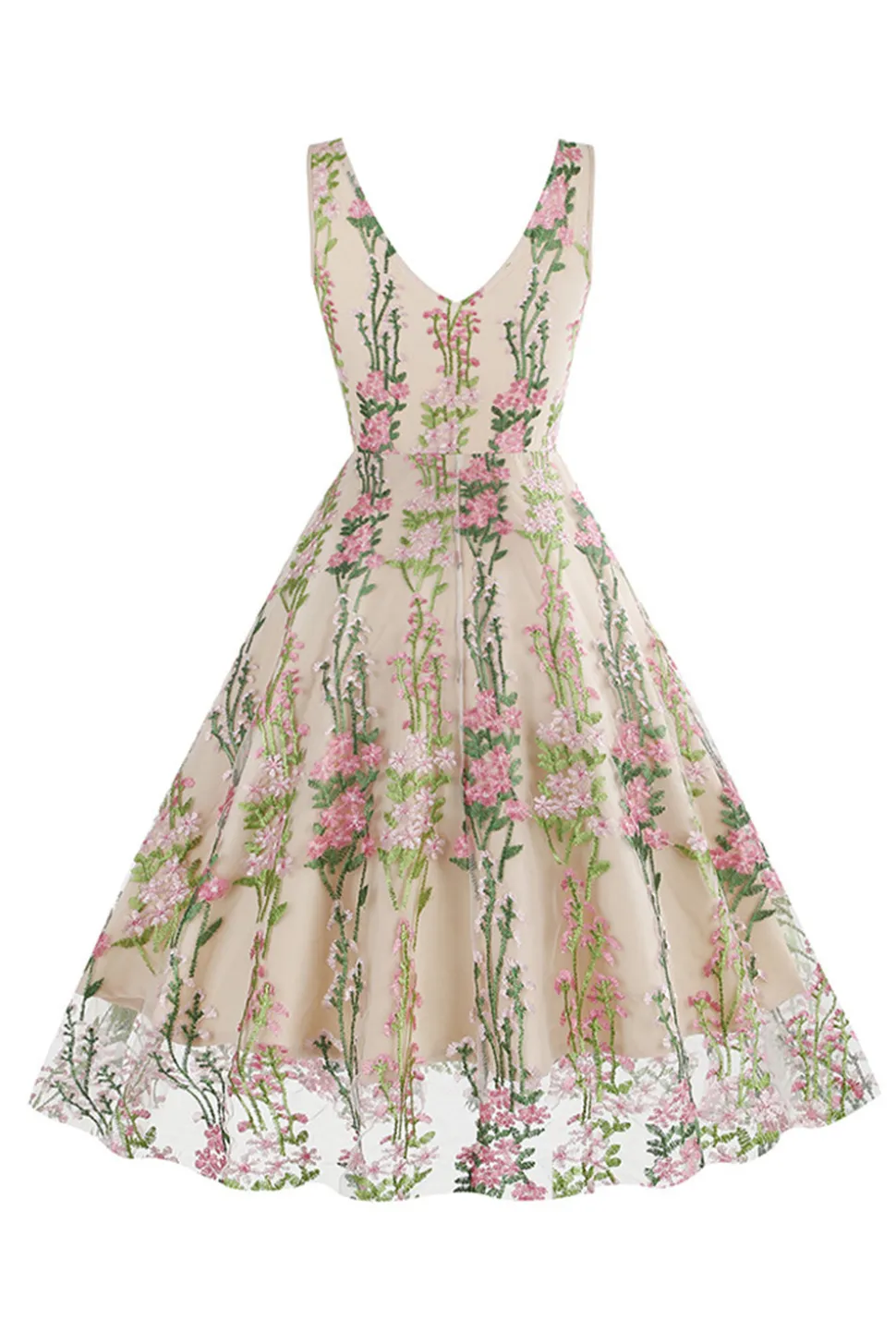 Preto Vestido dos anos 1950 com Bordado