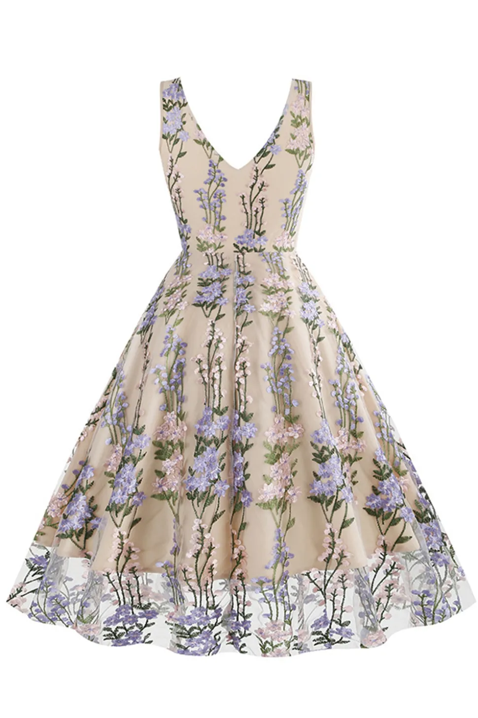 Preto Vestido dos anos 1950 com Bordado