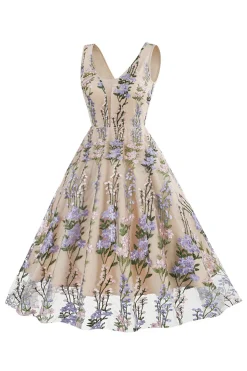 Preto Vestido dos anos 1950 com Bordado