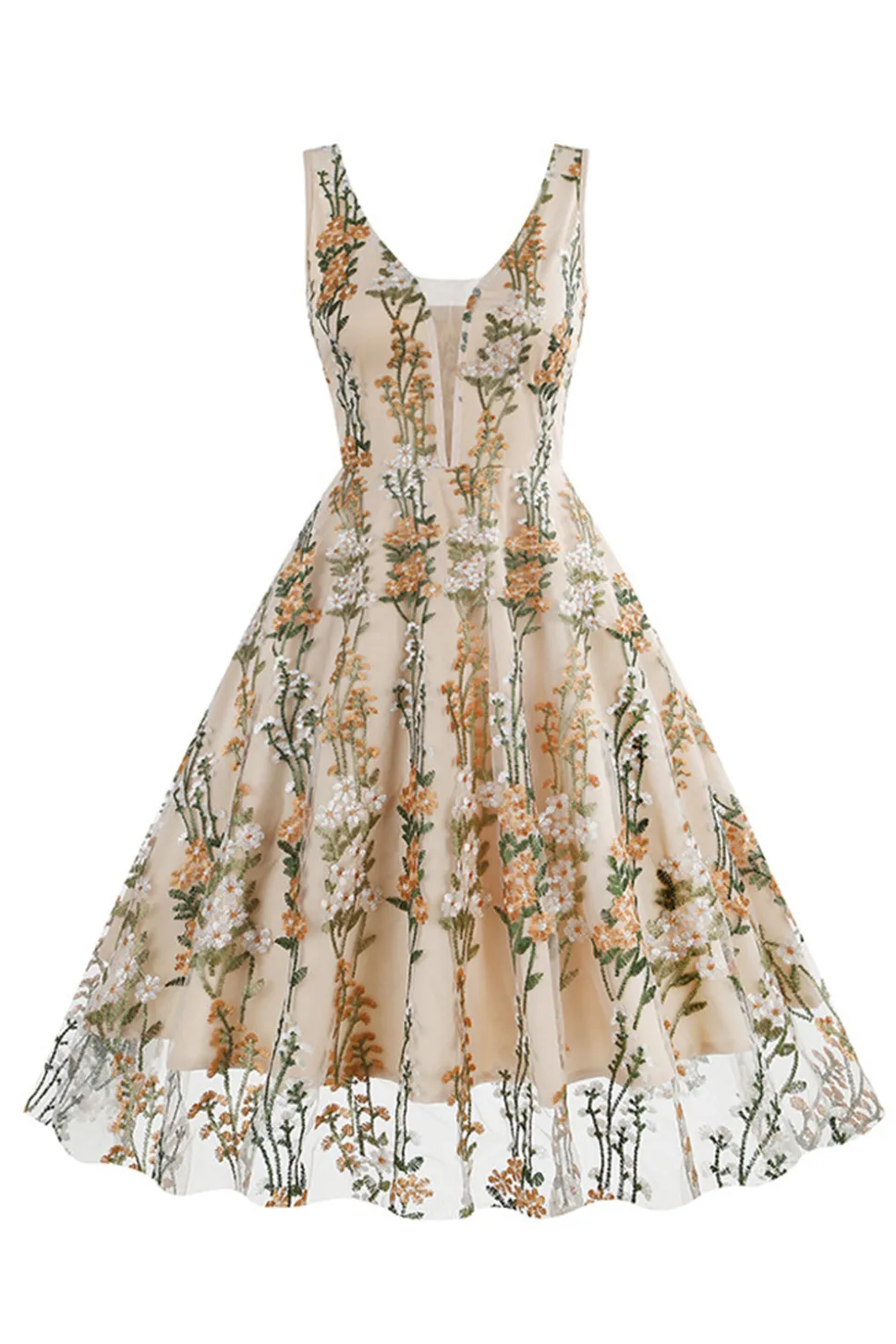 Preto Vestido dos anos 1950 com Bordado
