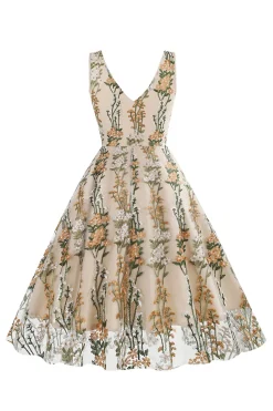 Preto Vestido dos anos 1950 com Bordado