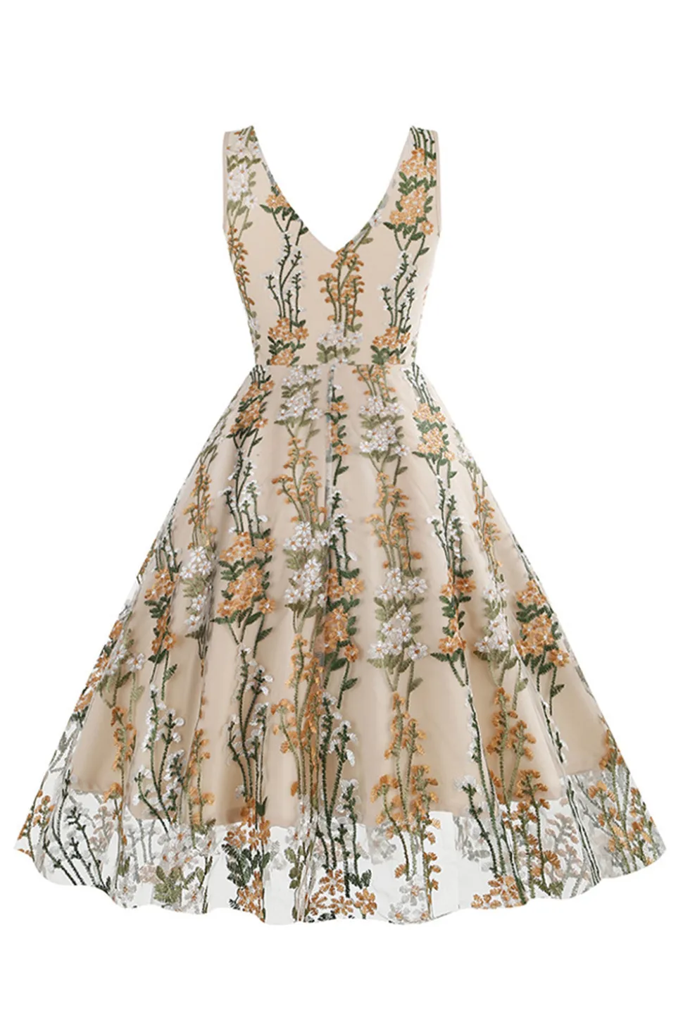 Preto Vestido dos anos 1950 com Bordado