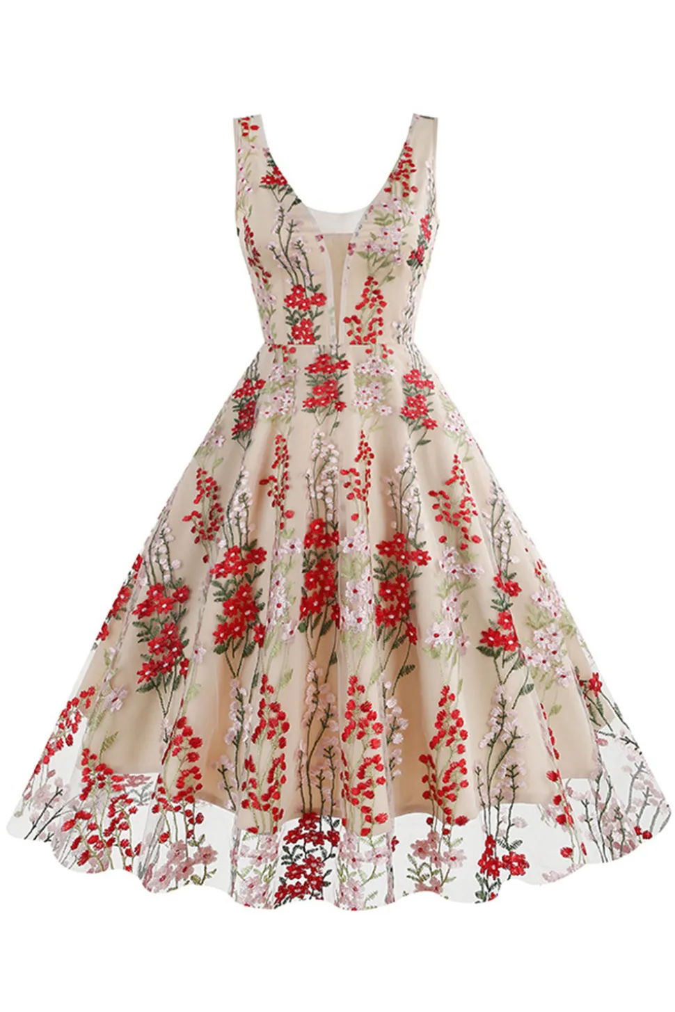 Preto Vestido dos anos 1950 com Bordado