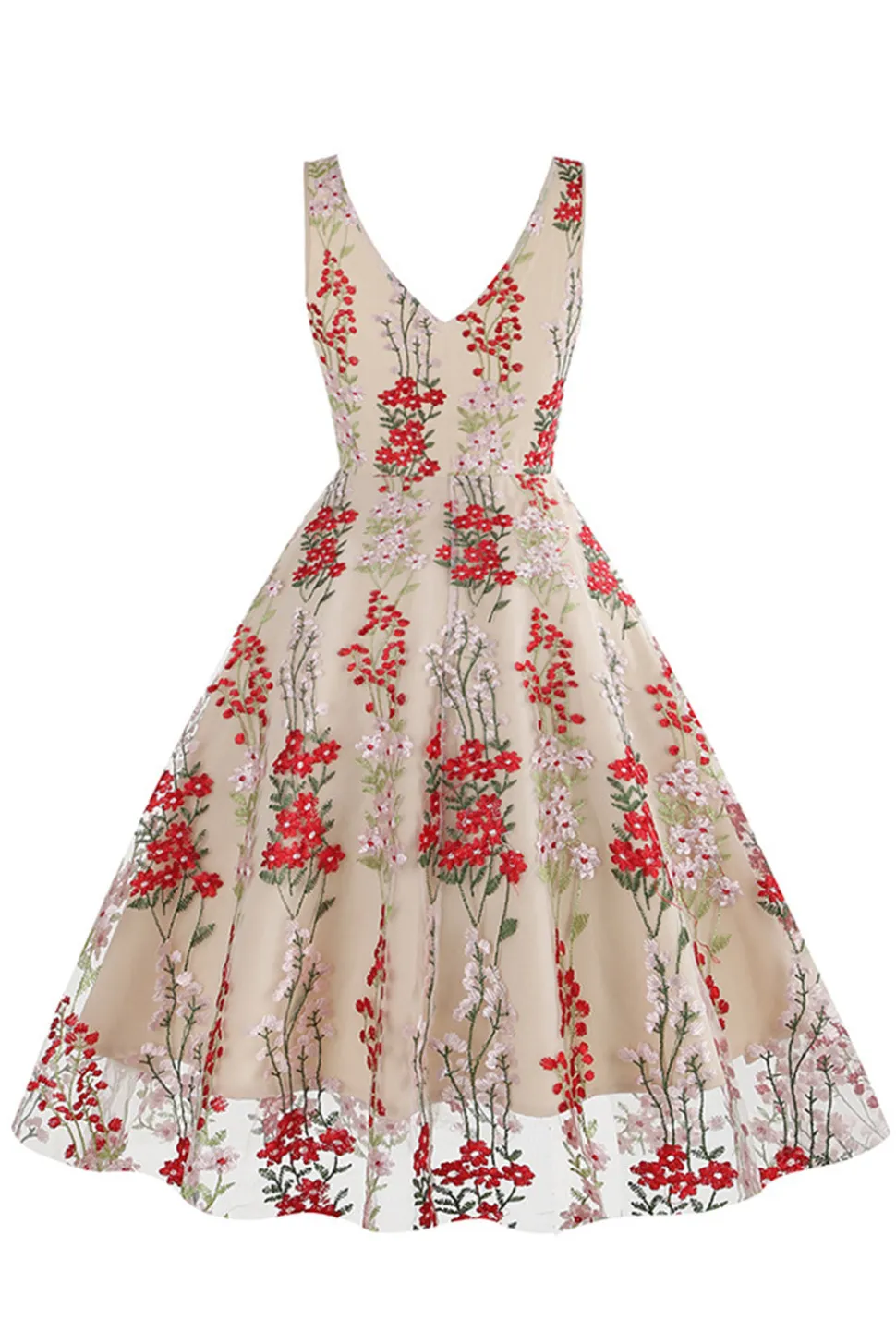 Preto Vestido dos anos 1950 com Bordado
