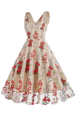 Preto Vestido dos anos 1950 com Bordado