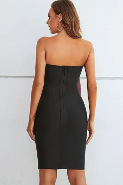 Preto Vestido Formal com Arco