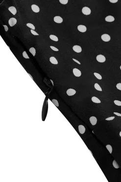 Preto Vintage Pontos de Polka Vestido de Menina