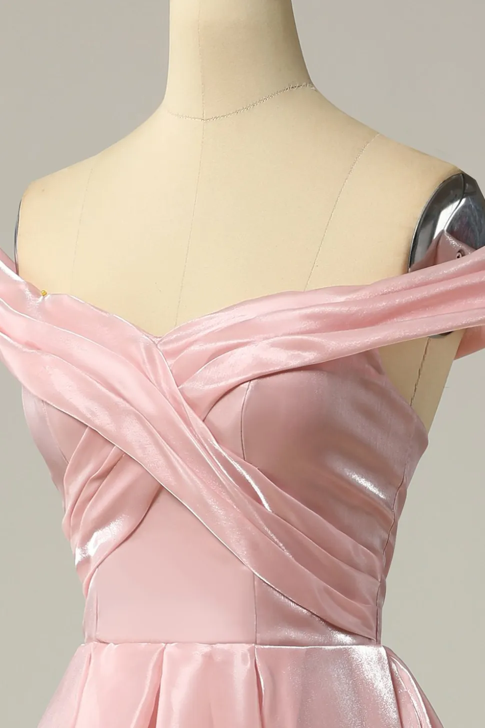 Princesa A Linha Fora do Ombro Grey Blue Prom Party Dress