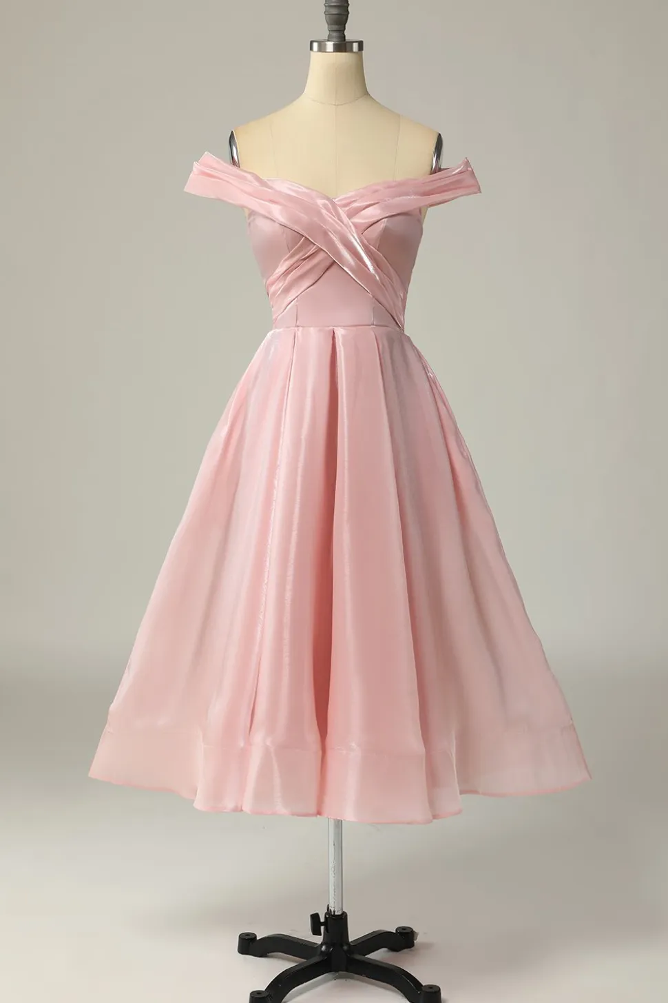 Princesa A Linha Fora do Ombro Grey Blue Prom Party Dress