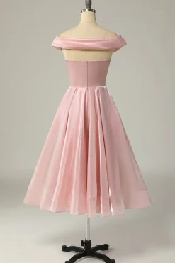 Princesa A Linha Fora do Ombro Grey Blue Prom Party Dress