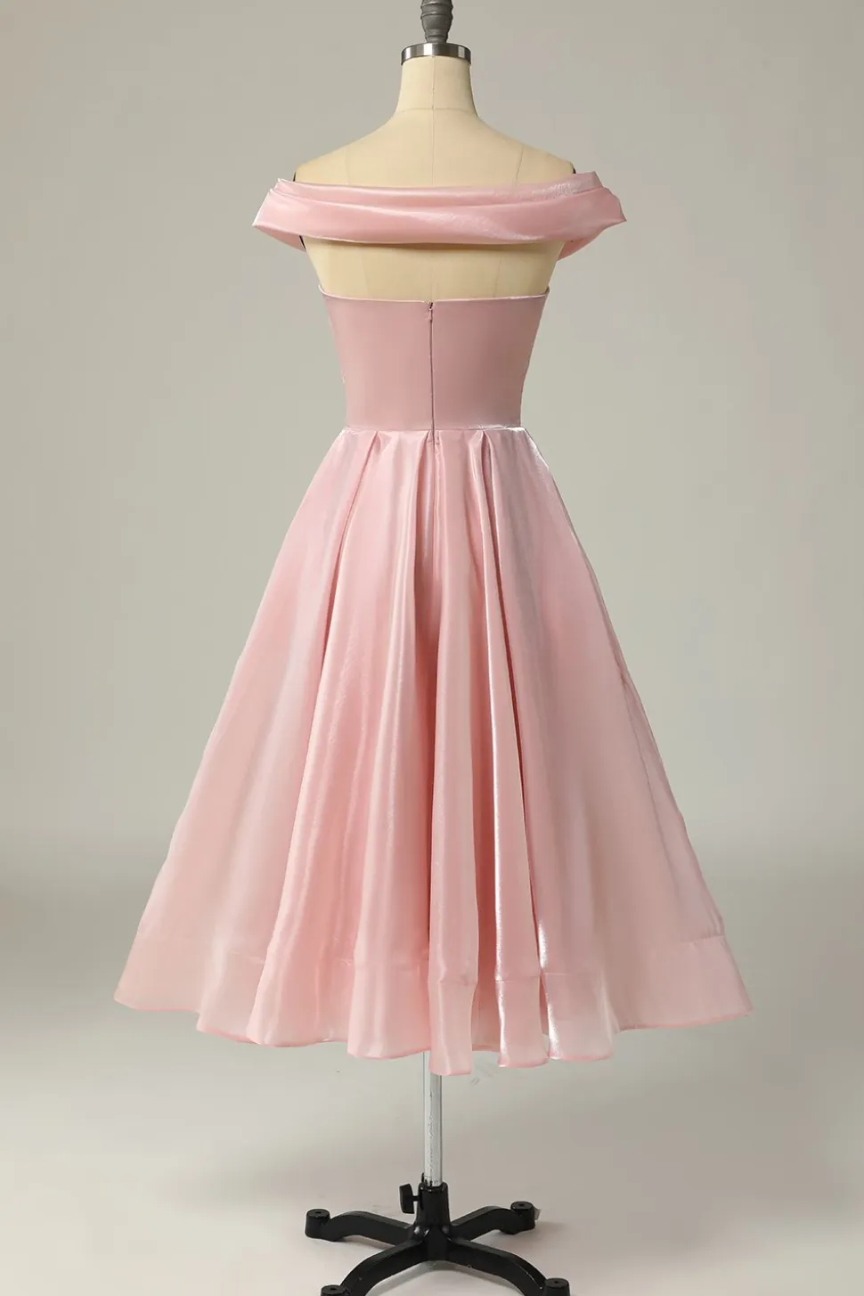 Princesa A Linha Fora do Ombro Grey Blue Prom Party Dress