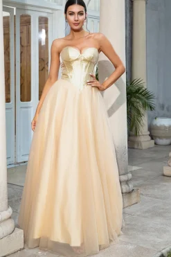Princesa A Linha Querida Vestido longo baile de finalistas