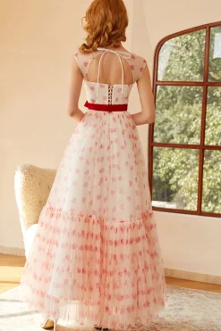 Princesa A Linha Querida Longa Vestido de Baile com Bowknot