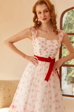 Princesa A Linha Querida Longa Vestido de Baile com Bowknot