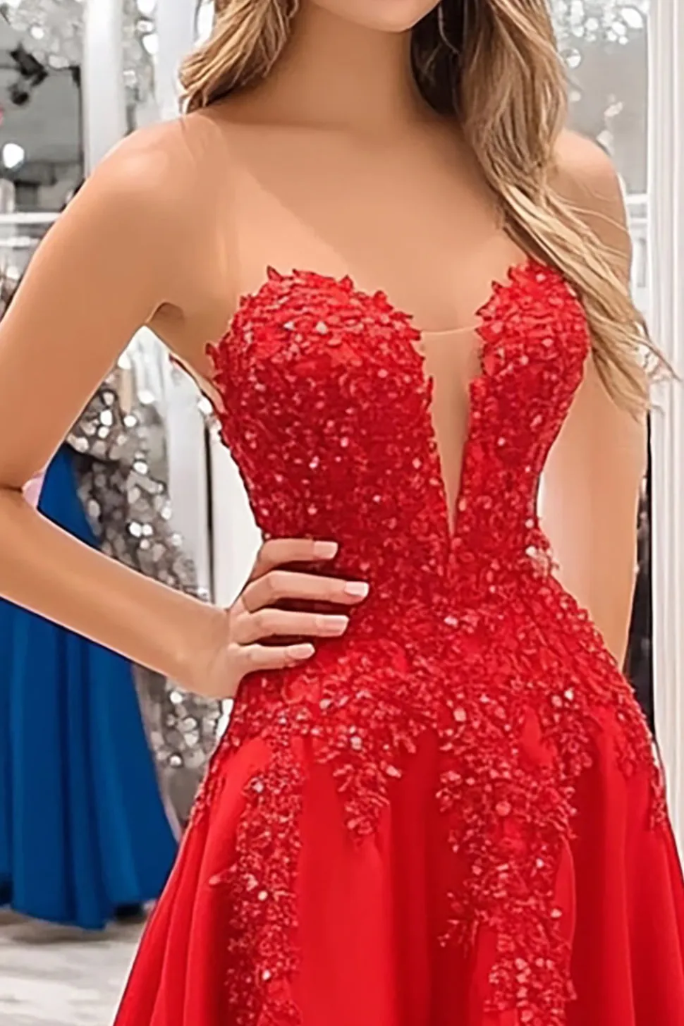 Princesa Querida Vestido de Baile de Cetim com Apliques