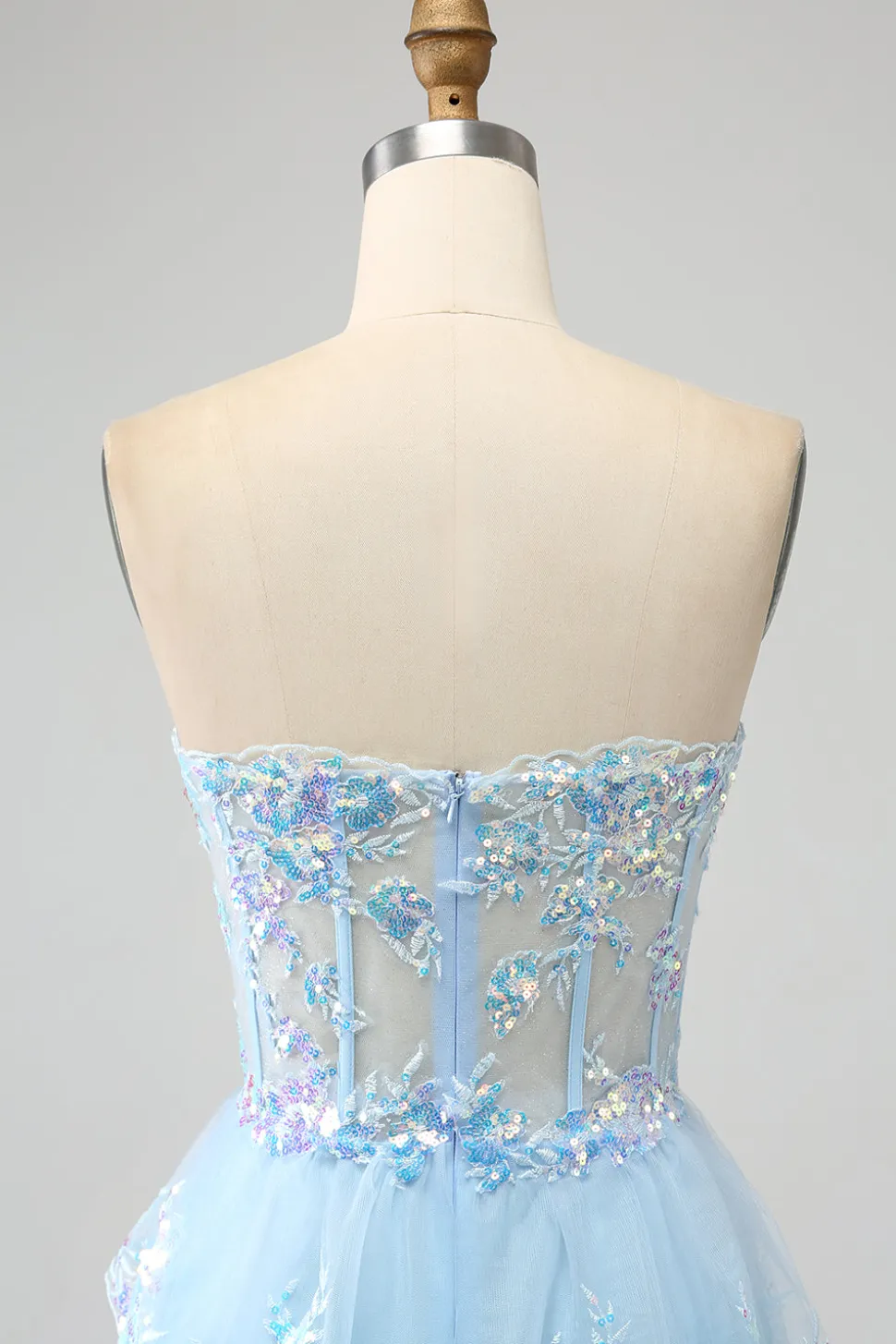 Princesa Uma linha querida lavanda espartilho vestido de baile com renda em camadas