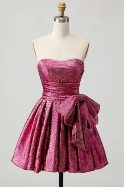 Púrpura Escura De Baile/Princesa Vestidos Cocktail com Plissado