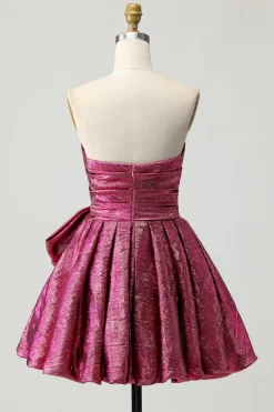 Púrpura Escura De Baile/Princesa Vestidos Cocktail com Plissado