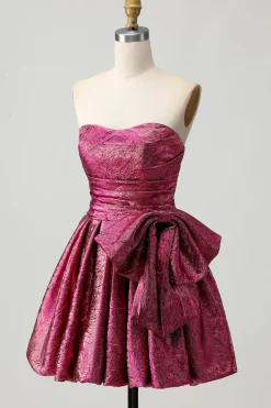 Púrpura Escura De Baile/Princesa Vestidos Cocktail com Plissado