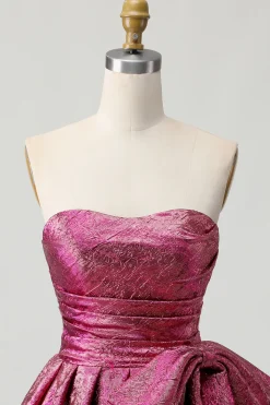 Púrpura Escura De Baile/Princesa Vestidos Cocktail com Plissado