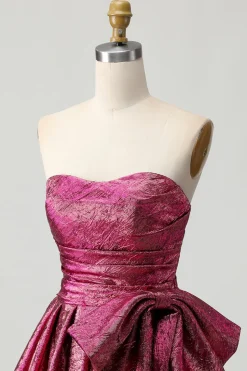 Púrpura Escura De Baile/Princesa Vestidos Cocktail com Plissado