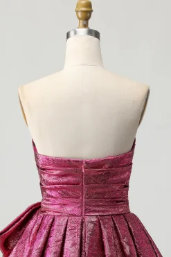 Púrpura Escura De Baile/Princesa Vestidos Cocktail com Plissado