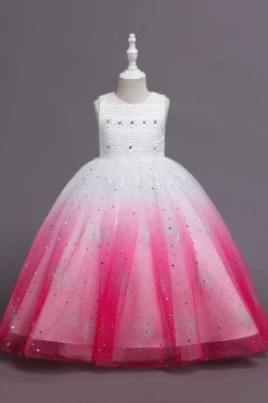 Púrpura Sem Mangas Vestido de Menina