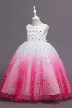 Púrpura Sem Mangas Vestido de Menina