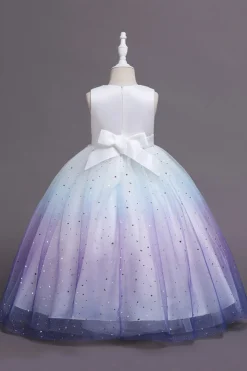 Púrpura Sem Mangas Vestido de Menina