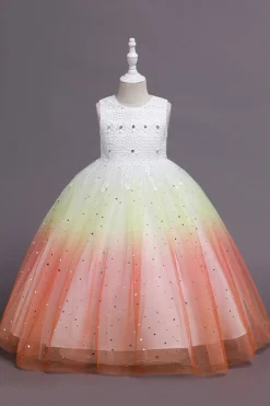 Púrpura Sem Mangas Vestido de Menina
