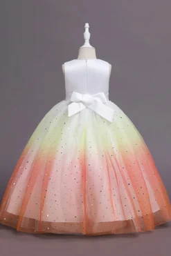 Púrpura Sem Mangas Vestido de Menina