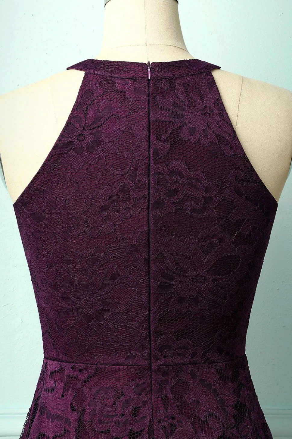 Púrpura Vestido de Renda Midi
