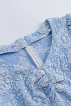 Puff Sleeves Jacquard 1950s Dress