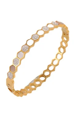 Pulseira de aço inoxidável de titânio banhado a ouro