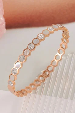 Pulseira de aço inoxidável de titânio banhado a ouro