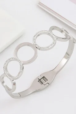 Pulseira redonda de corte de aço de titânio antigo